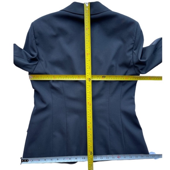 Hugo Boss Janna3 Virgin Wool Suit Jacket Blazer Off Black Graphite Size 8 - Picture 10 of 13